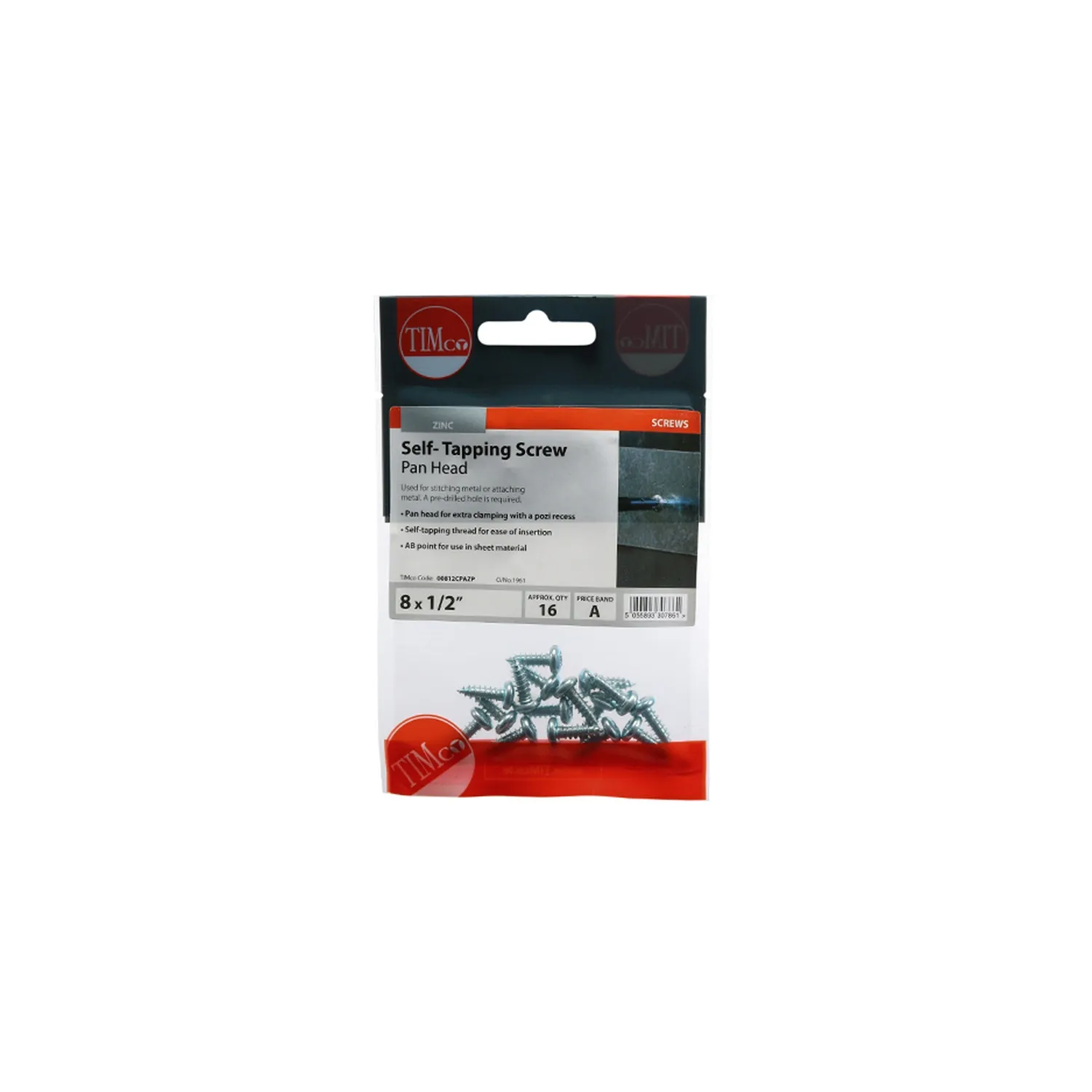 Self Tapper 8x1/2 Pan Head 00812CPAZP