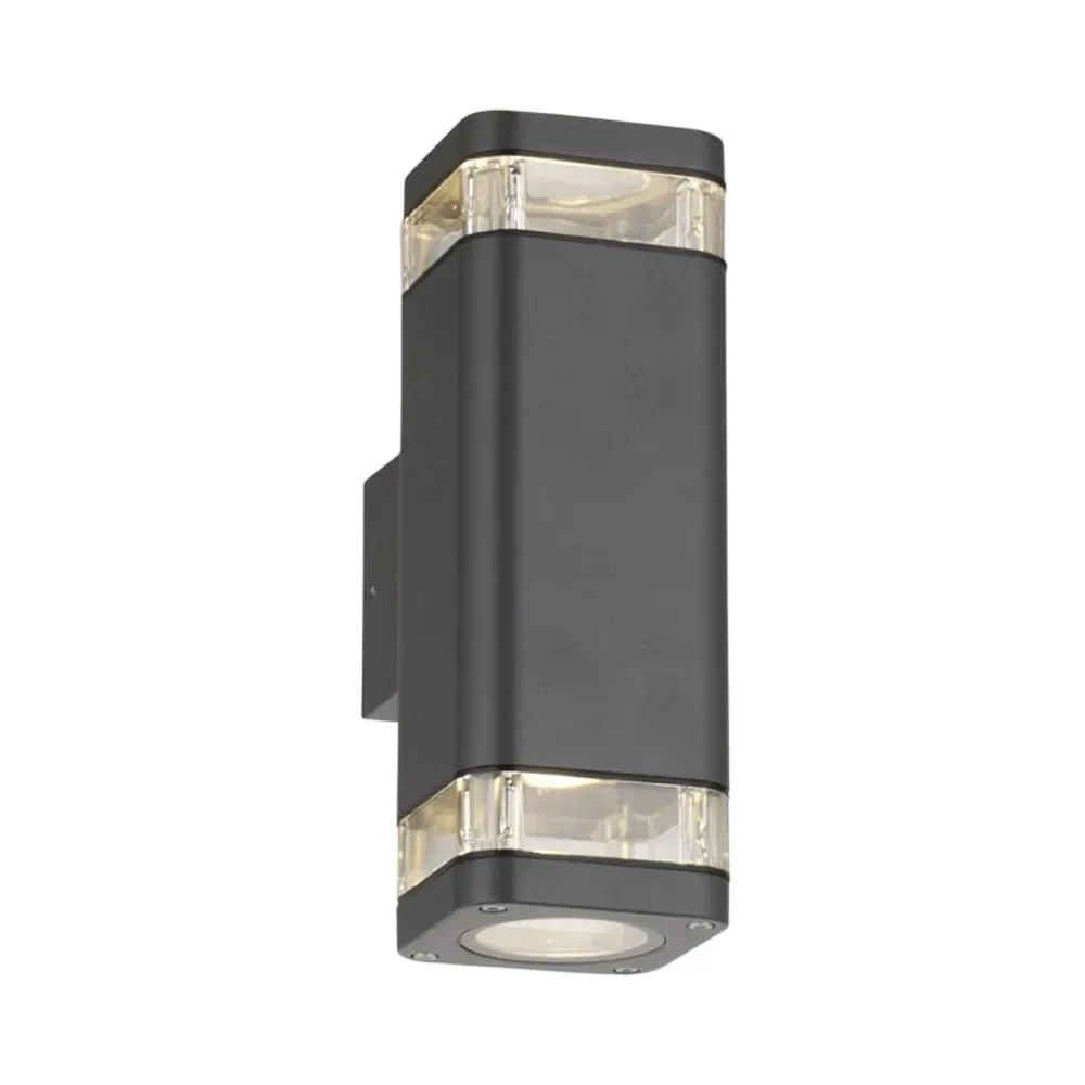 Harriett Matt Black 2x GU10 Wall Light 03941