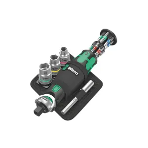 Wera 18 piece ratchet screwdriver set with ergonomic handle in holster
