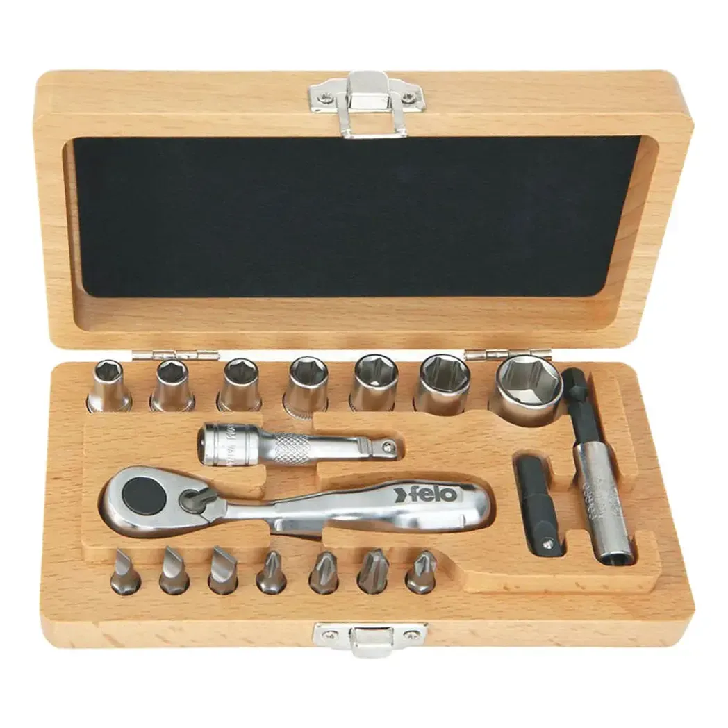 05771866 - Felo XS Classic 18 Piece Ratchet & Socket Set-Pocket Size 057 718 66