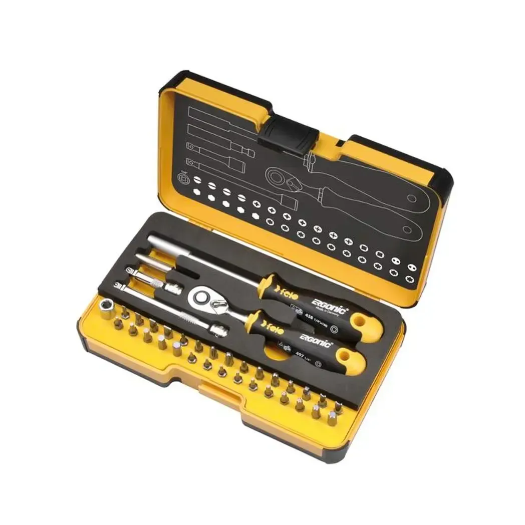 05783606 - Felo R-Go 1/4 36 Piece Ratchet Socket Set & Bits 057 836 06