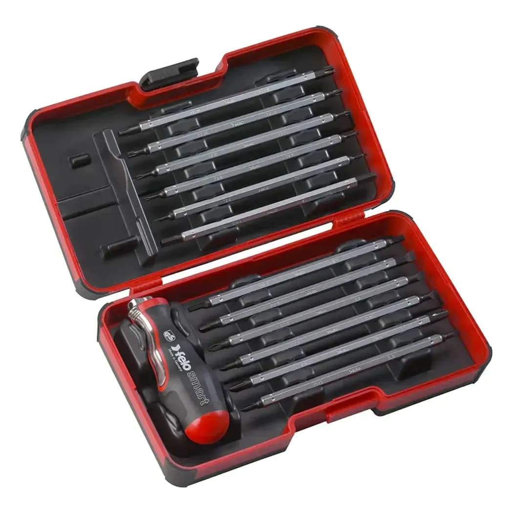 06081306 - Felo Smart Screwdriver & T-Handle Tool Box Set 13 Pieces 060 813 06