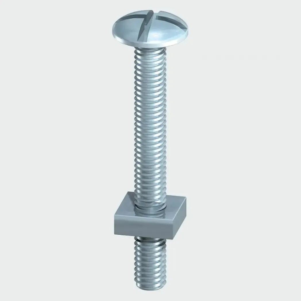 0630RBP - M6 x 30mm Roofing Bolt & SQ Nut 10 Pack - BZP TIMpak 0630RBP