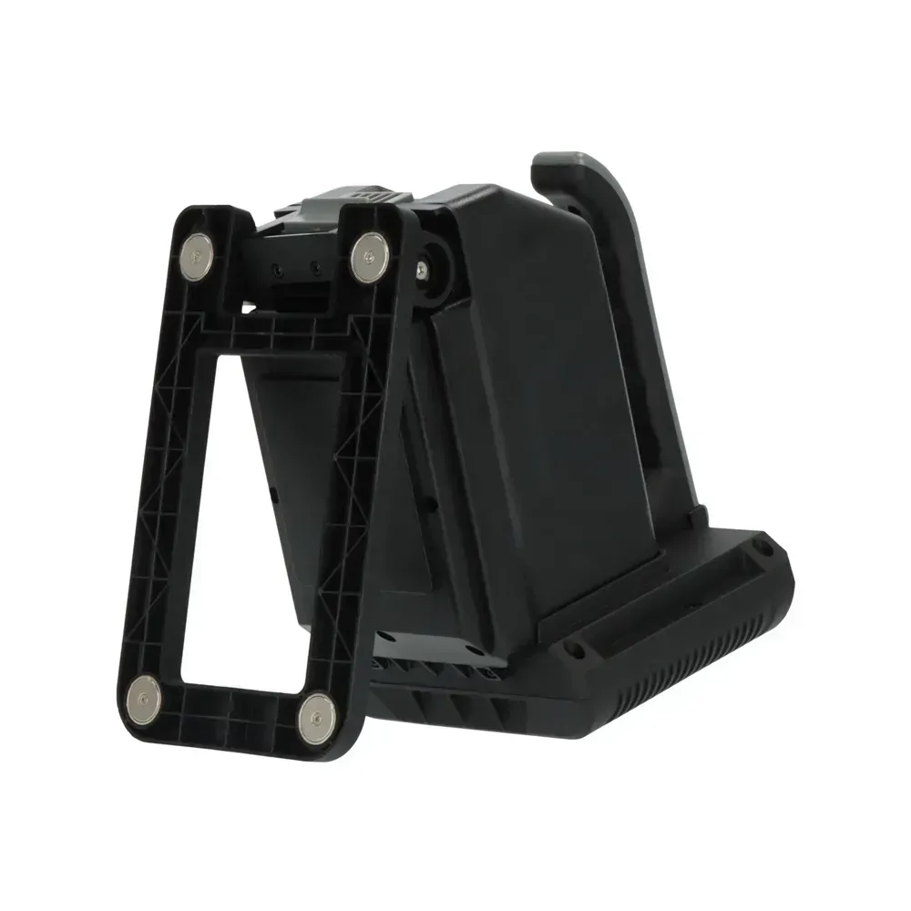 Portable LED work light with adjustable magnetic base, ideal for outdoor use