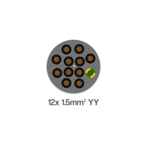 YY 12 Core 1.5mm2 LSZH Flexible Control Cable 300 500V Grey 1215YY