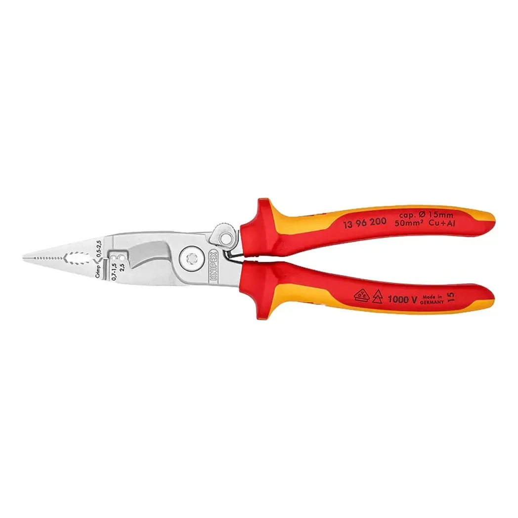 1396200 - Knipex Chrome Plated Electricians Pliers 8 200mm 13 96 200