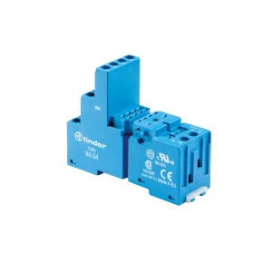Finder 94.04 14 Pin Mini Relay Socket Base Screw Terminal Blue DIN Rail Panel Mount
