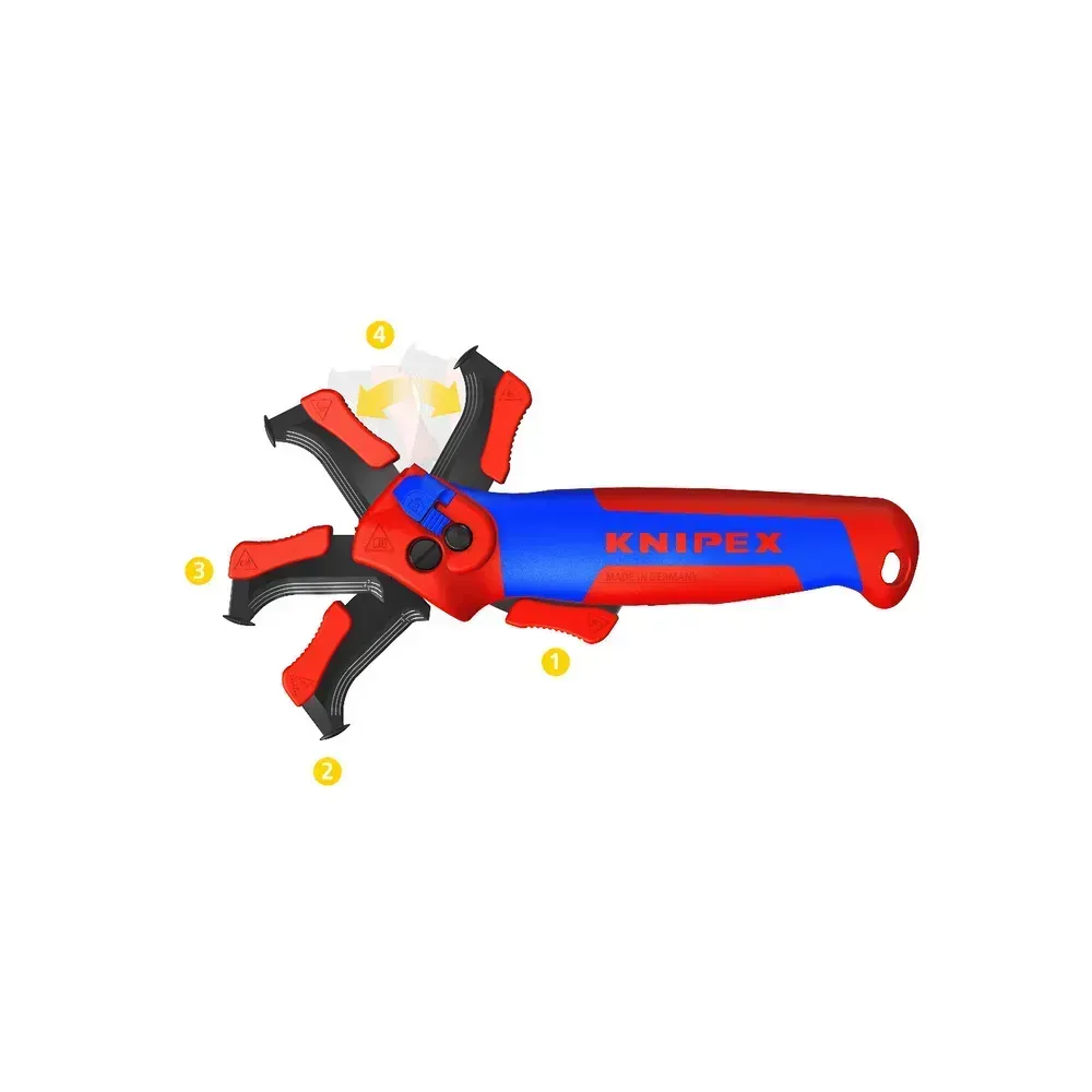 Knipex Cable Stripping Knife with Guide Shoe + Ratchet Function