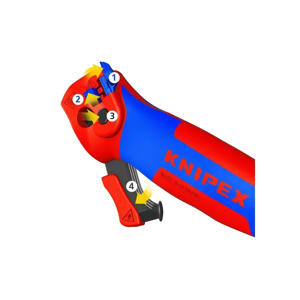 Knipex Cable Stripping Knife with Guide Shoe + Ratchet Function