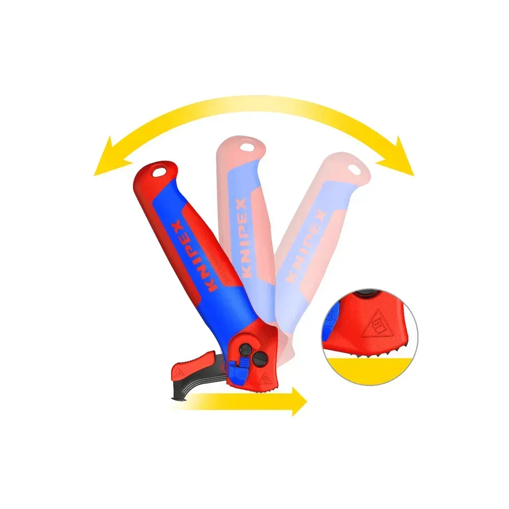 Knipex Cable Stripping Knife with Guide Shoe + Ratchet Function