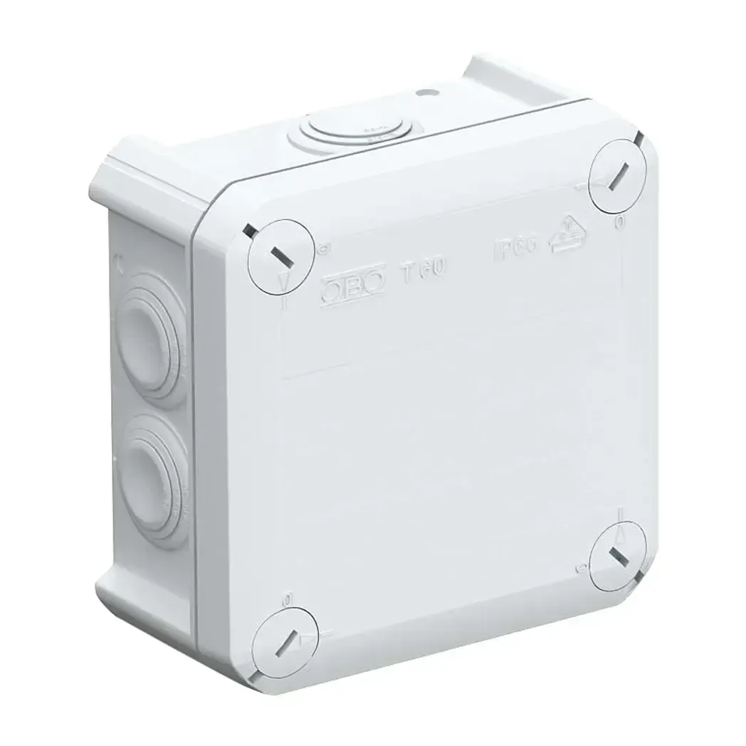 2007061 - OBO Bettermann Junction Box T60 114x114x57mm Light Grey IP66 2007061