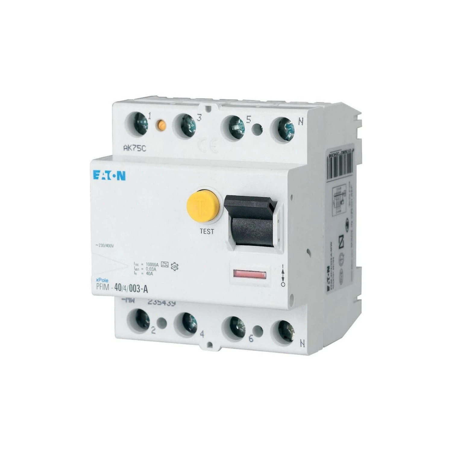 Eaton RCCB 40A Type A 100mA 10kA 4P 4 Module xPole PFIM