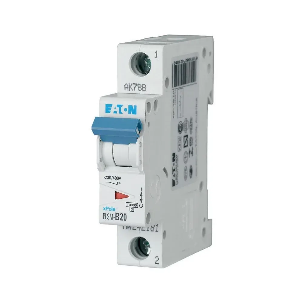 Eaton 242207 is a 1-pole 20A C-type circuit breaker with 10kA