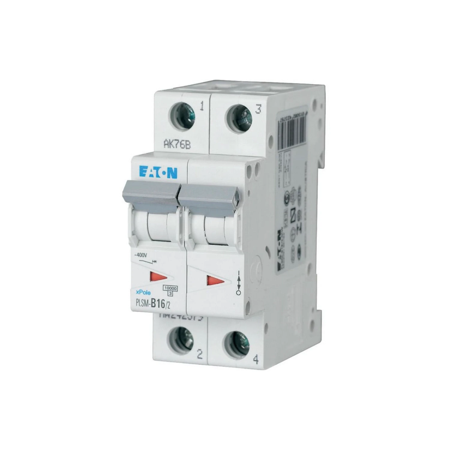 Eaton 2P MCB 16A Type D 10kA xPole PLSM-D16/2-MW