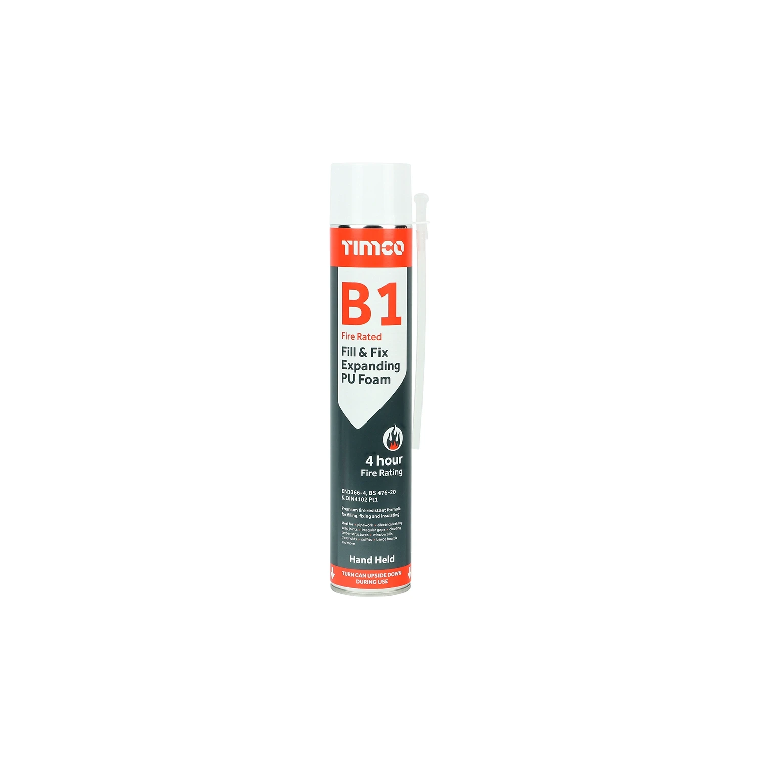 Timco B1 Fill and Fix Expanding PU Foam Hand Grade Fire Rated 750ml Pink