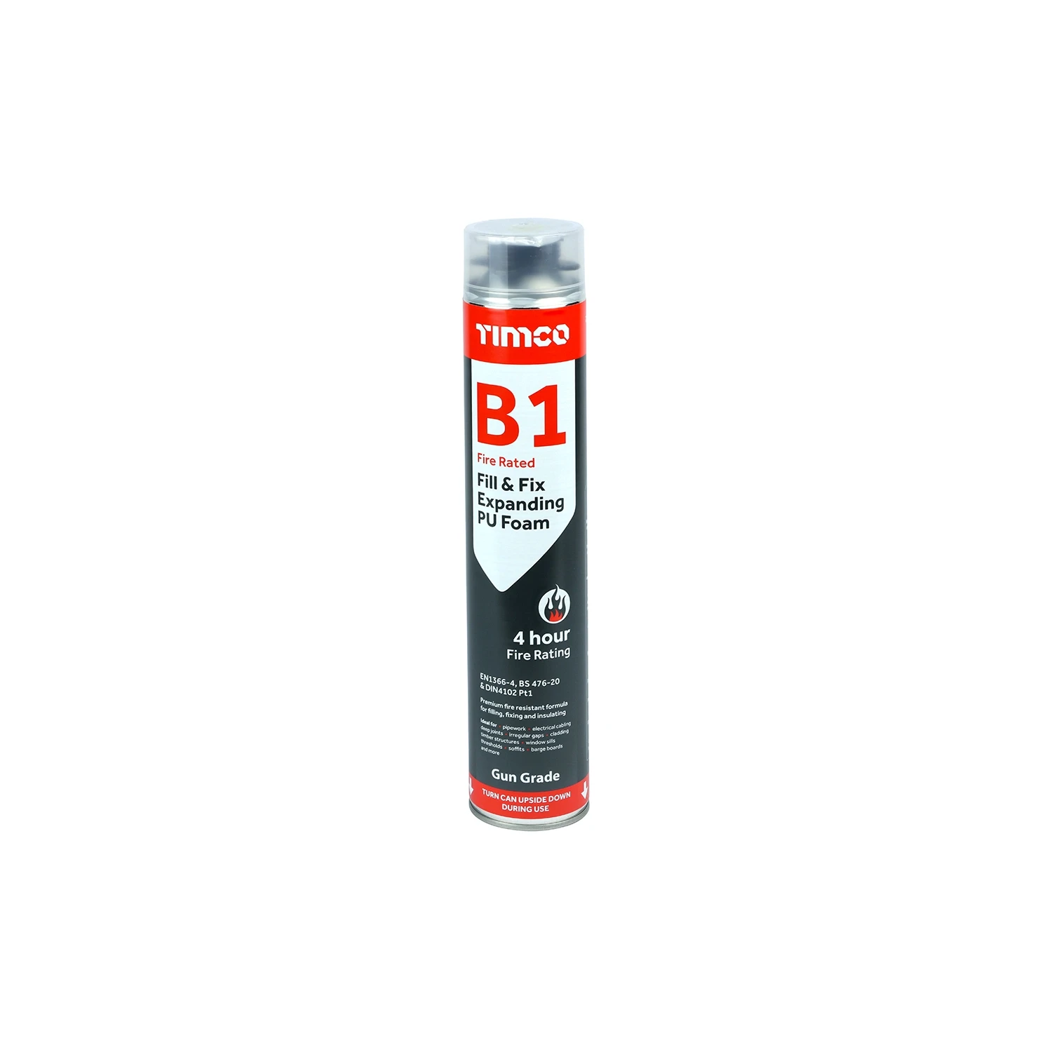 Timco B1 Fill Fix Expanding PU Foam Gun Grade Fire Rated 750ml Pink