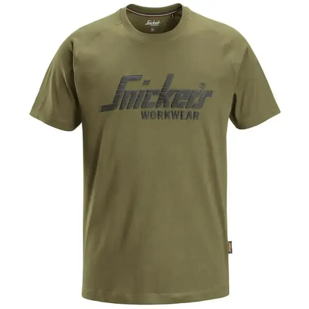 25903100L - Snickers Logo T-Shirt Khaki Green Large