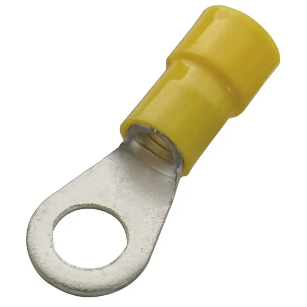 260290 - Haupa Crimp Lug Ring 6x8mm Yellow Insulated Per 100