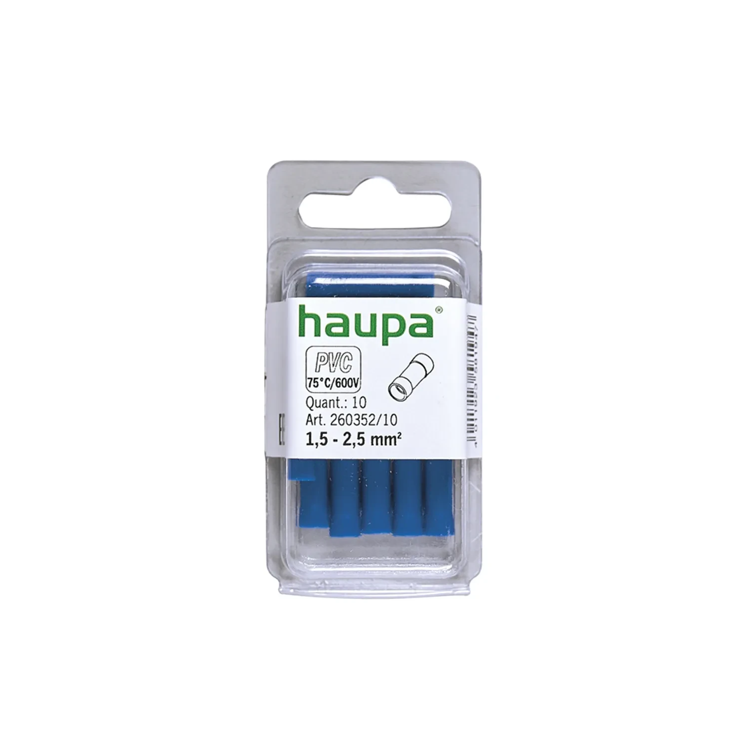Haupa Insulated Butt Connector 1.5 2.5mm² Blue PVC Pack of 10