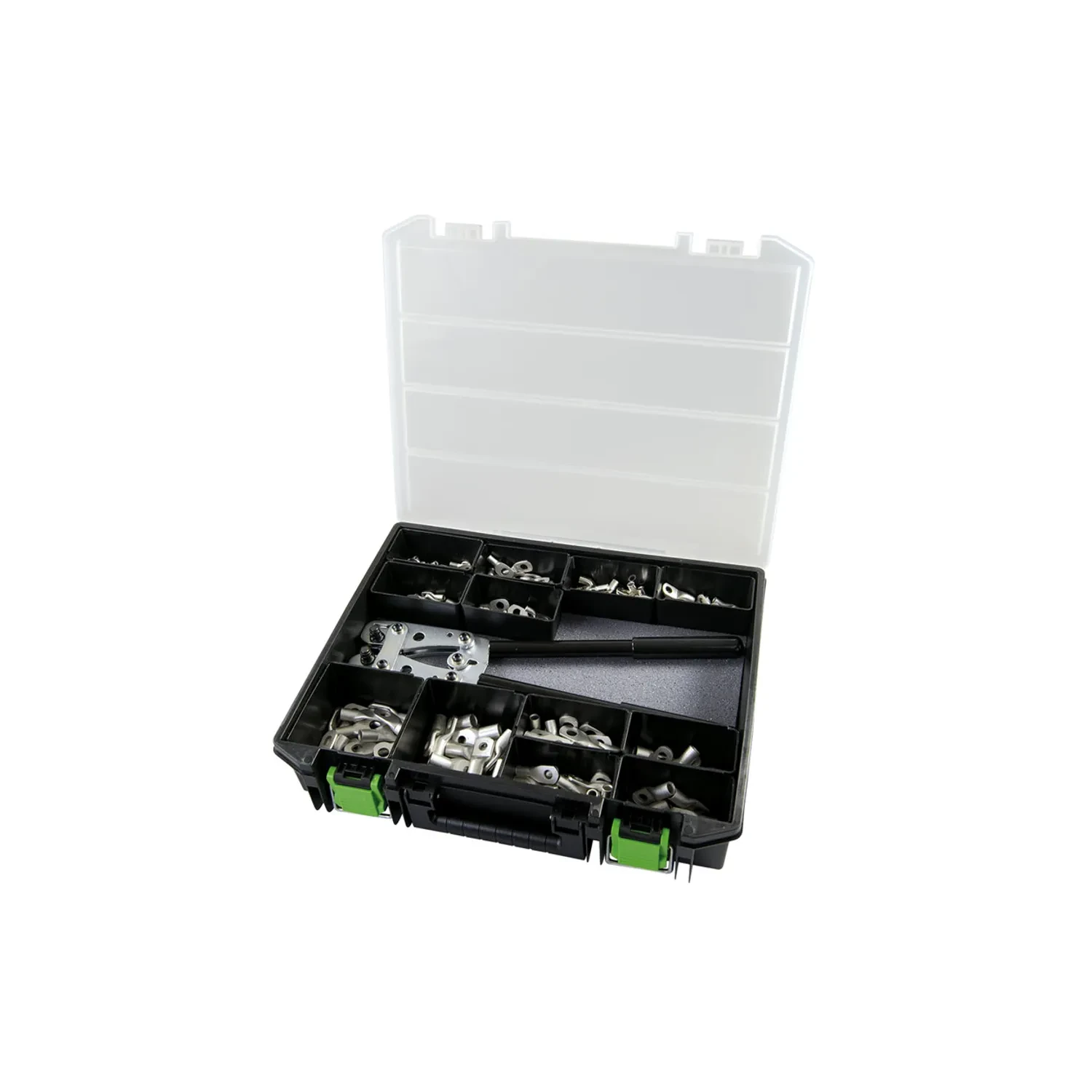 Haupa 290380 Cable Lug Assortment Set with Crimping Pliers 380 Piece