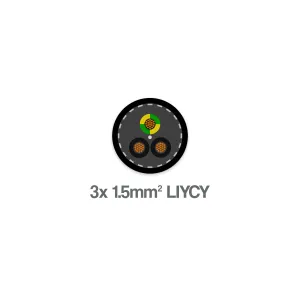 3 Core 1.5mm² LiYCY LSZH Screened Flexible Control Cable 300 500V Grey