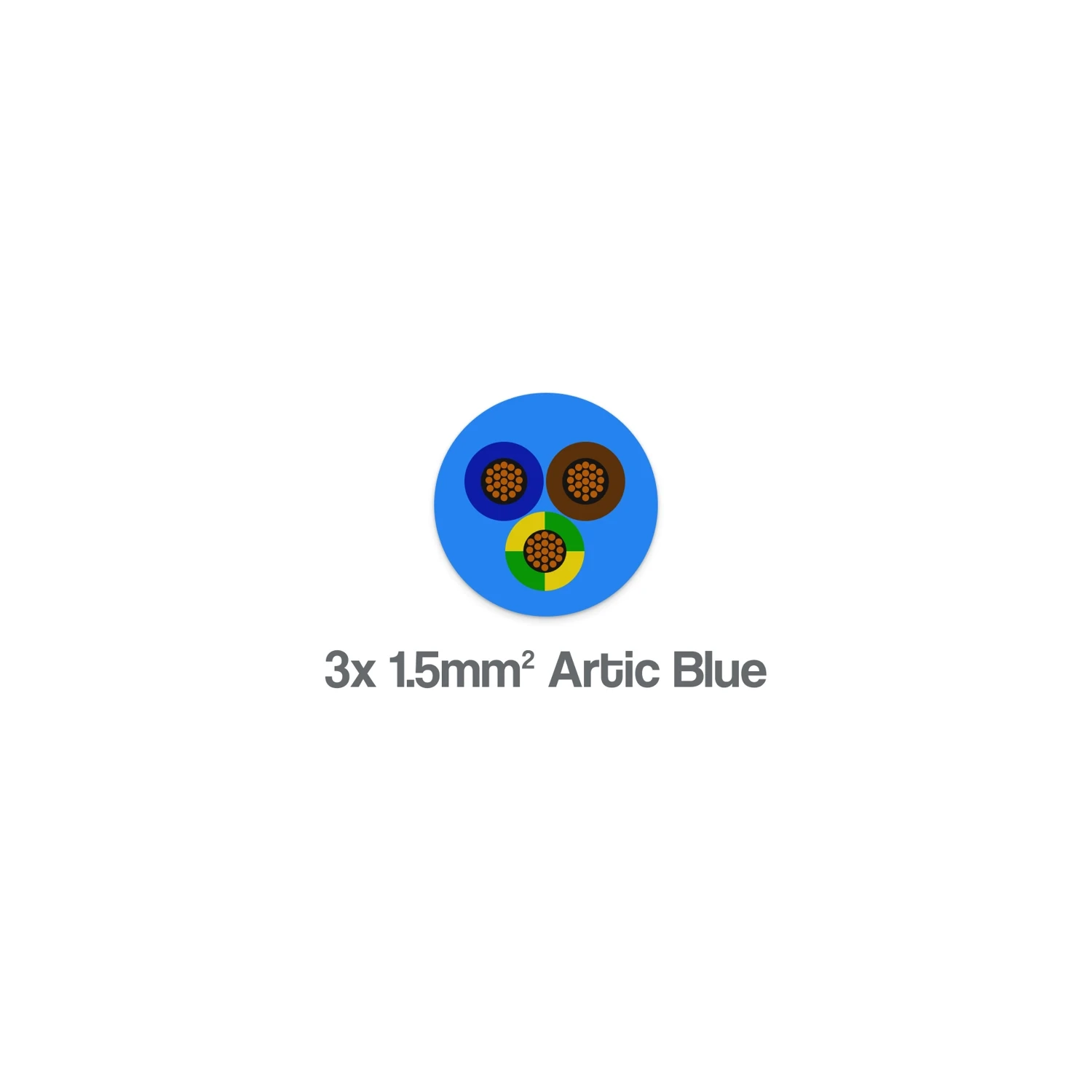 Arctic Flexible 3 Core 1.5mm2 Blue Sheath PVC Cable 300 500V BS6004
