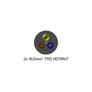 H07RN-F 3 Core 16mm2 Flexible Rubber Cable Black 0.6 1kV