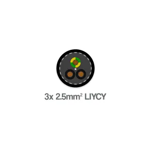 3 Core 2.5mm LIYCY LSZH Screened Flexible Control Cable 300 500V Grey