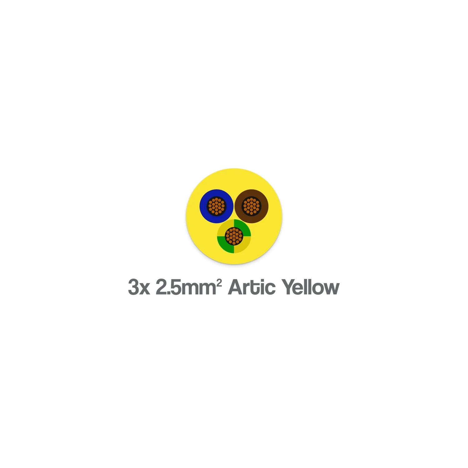 Arctic Grade Flexible Cable 3 Core 2.5mm² 300 500V Yellow PVC BS6004 3183A