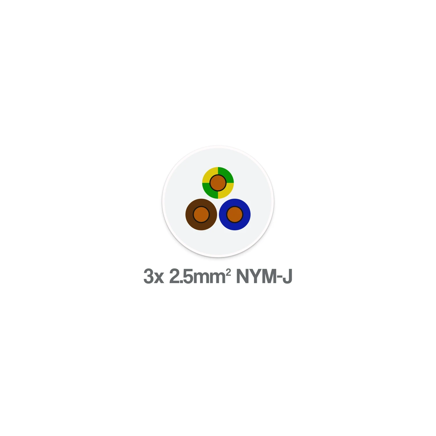NYM-J 3 Core 2.5mm PVC Wiring Cable 300 500V 500m Drum