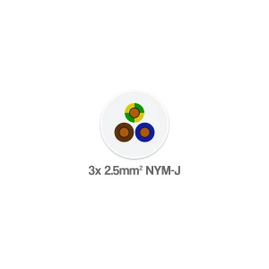 NYM-J 3 Core 2.5mm PVC Wiring Cable 300 500V 500m Drum