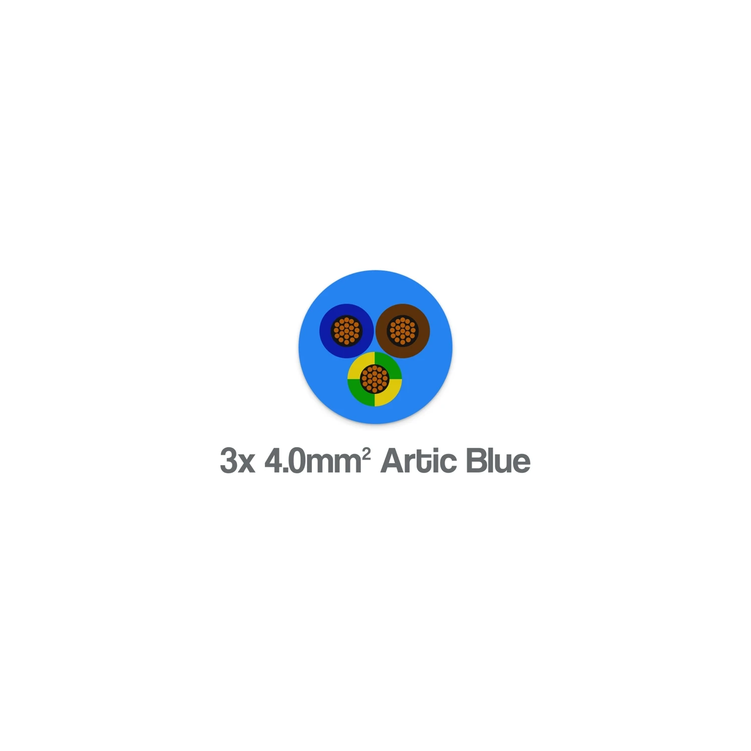Arctic Flexible 3 Core 4mm² Blue Sheath PVC Cable 300 500V BS6004 3183A