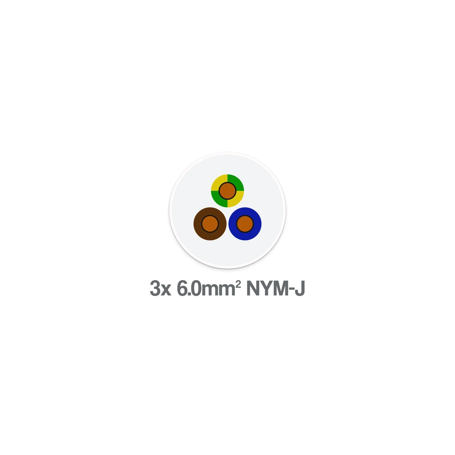 NYM-J 3 Core 6mm2 PVC Wiring Cable 300 500V 500m Drum