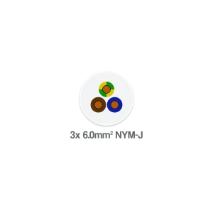 NYM-J 3 Core 6mm2 PVC Wiring Cable 300 500V 500m Drum