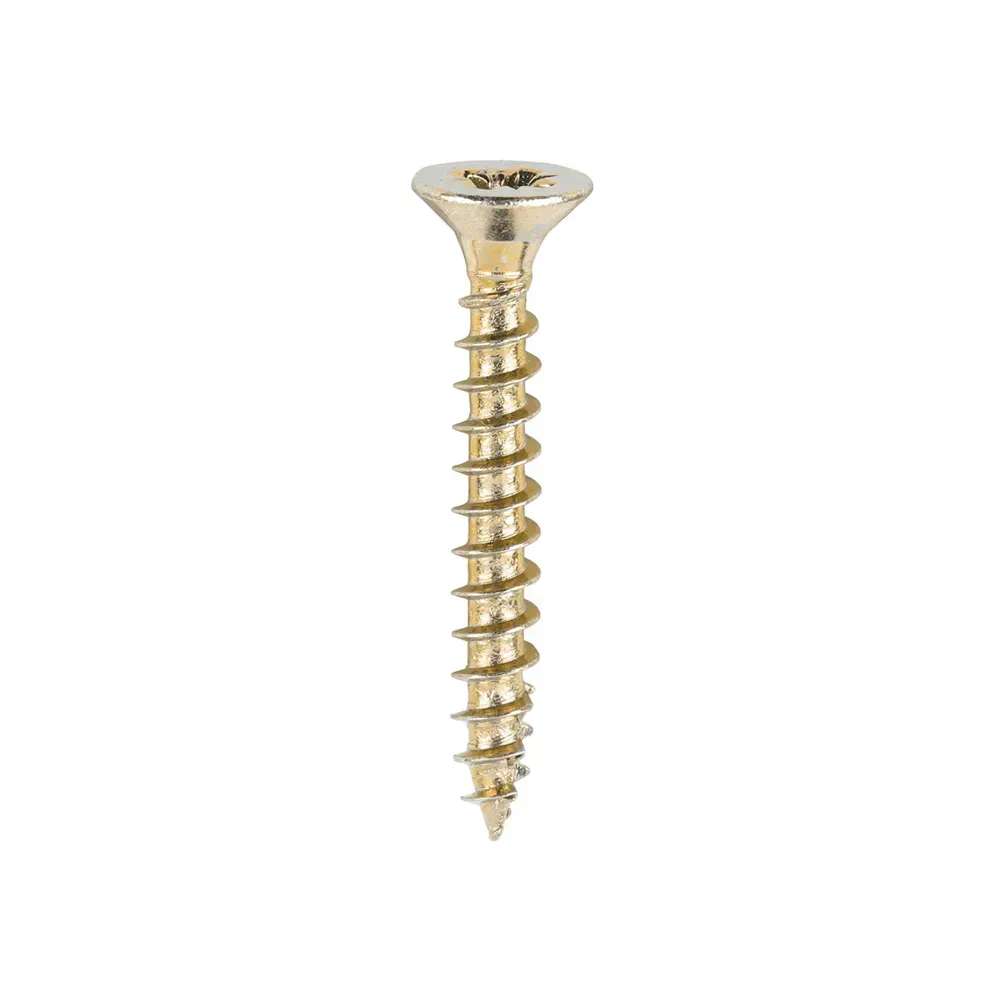 Timco 40030CLAF, box of 200 durable multi-purpose screws with yellow zinc finish.