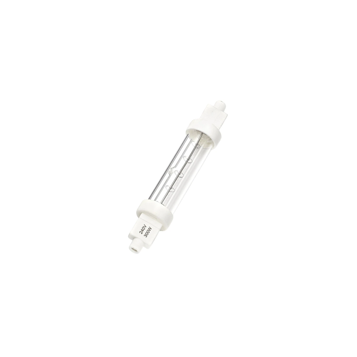 Halogen Heat Lamp 300W R7s Linear Quartz Clear Jacket 117mm 220-240V