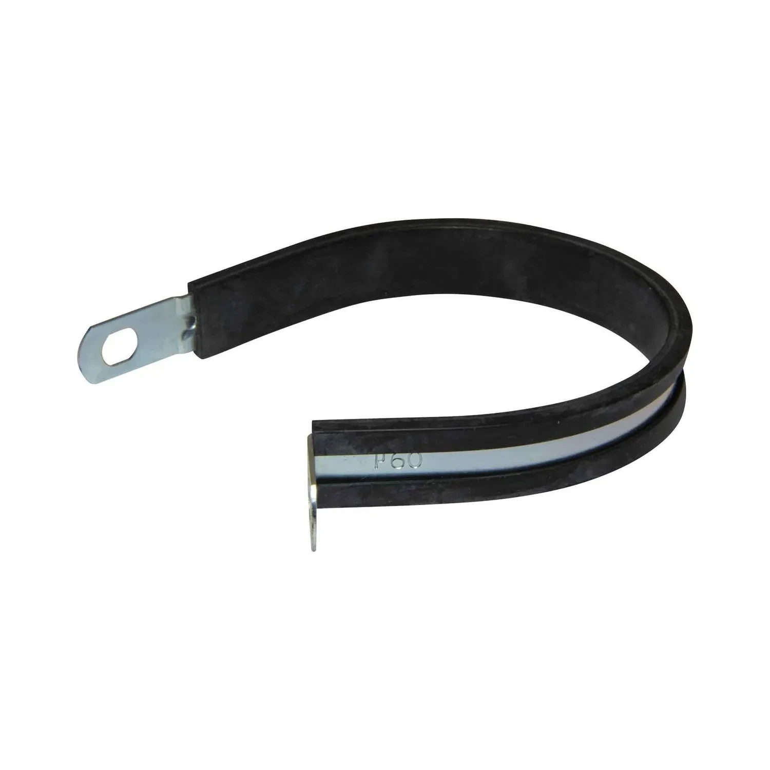 Rubber Lined Zinc P Clip 60mm Closed Diameter M6 Fixing