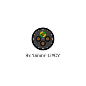 LIY-CY 4 Core 1.5mm2 LSZH Screened Flexible Control Cable 300 500V Grey