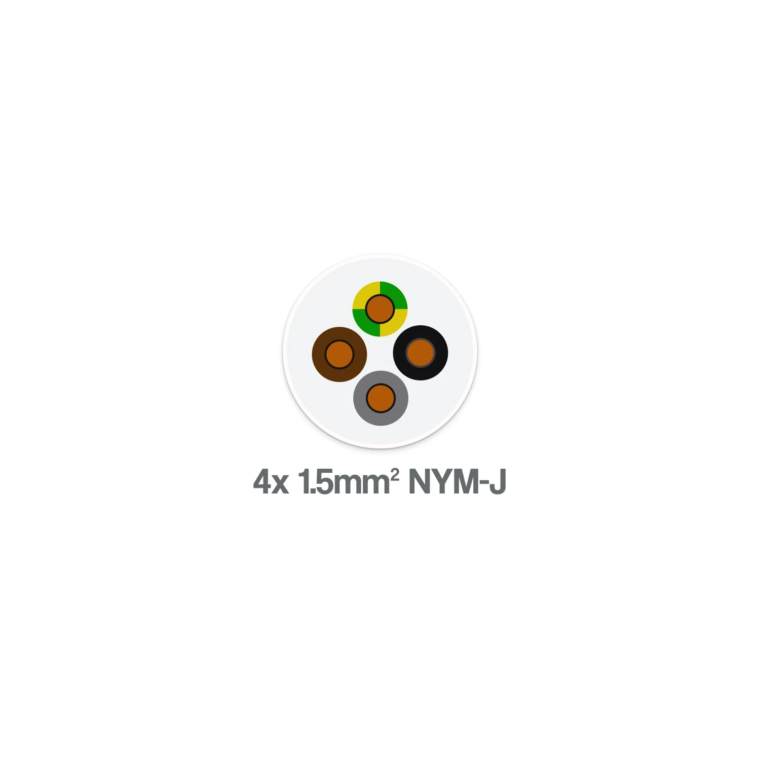 NYM-J 4 Core 1.5mm2 PVC Wiring Cable 300 500V Dca 500m Drum