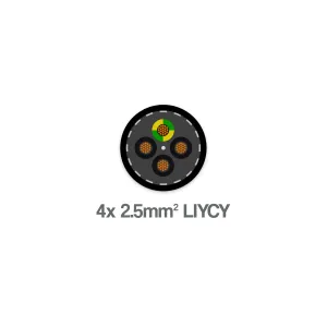 LIY-CY 4 Core 2.5mm LSZH Screened Flexible Control Cable 300 500V Grey