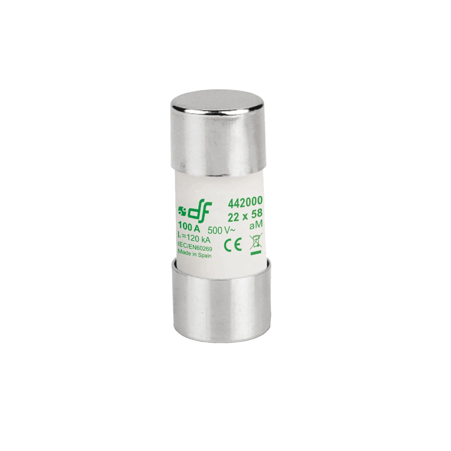 aM Cylindrical Fuse Link 22x58mm 125A 400V AC 120kA
