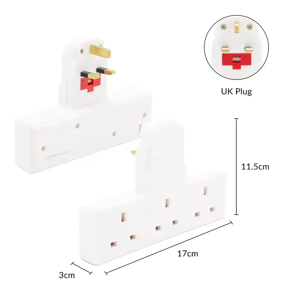 45090 White 3-way extension socket.