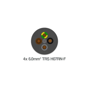H07RN-F TRS 4 Core 6mm2 Flexible Rubber Cable Black 0.6 1kV