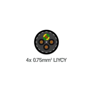 LiYCY 4 Core 0.75mm2 300 500V LSZH Screened Flexible Control Cable Grey
