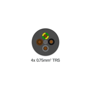 H05RN-F 4G 0.75mm2 Flexible Rubber Cable 300 500V Black