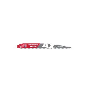 Milwaukee TCT AX 230mm Sawzall Blade for heavy-duty demolition with carbide teeth, NAIL GUARD, and FANG TIP for precise and fast cutting in wood, nails, and tough materials.