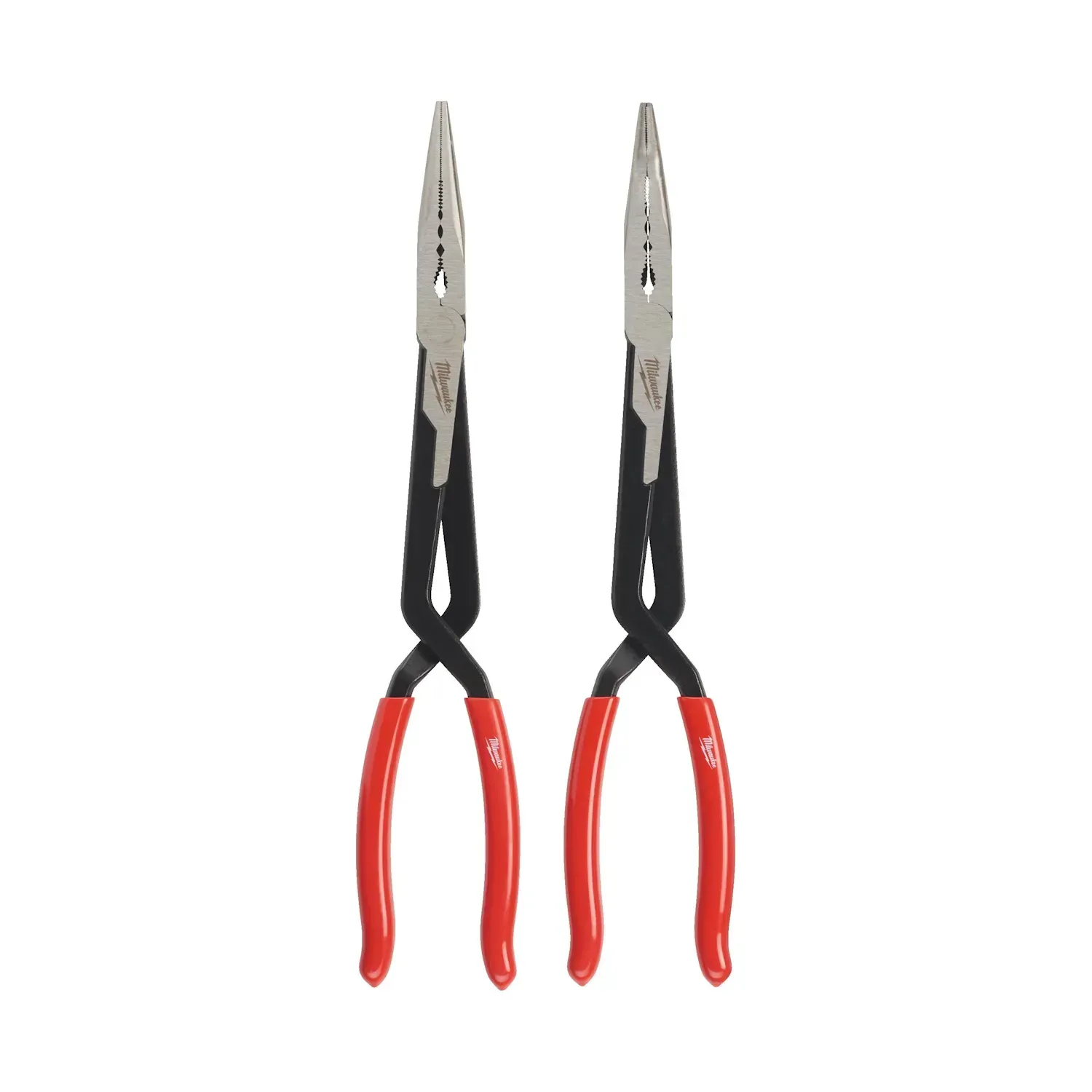Milwaukee long reach pliers 2-piece set straight and 45 degree