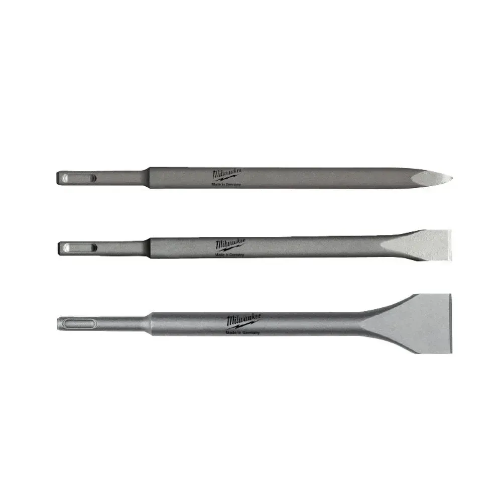 Milwaukee 4932430001, SDS Plus chisel set for concrete demolition.