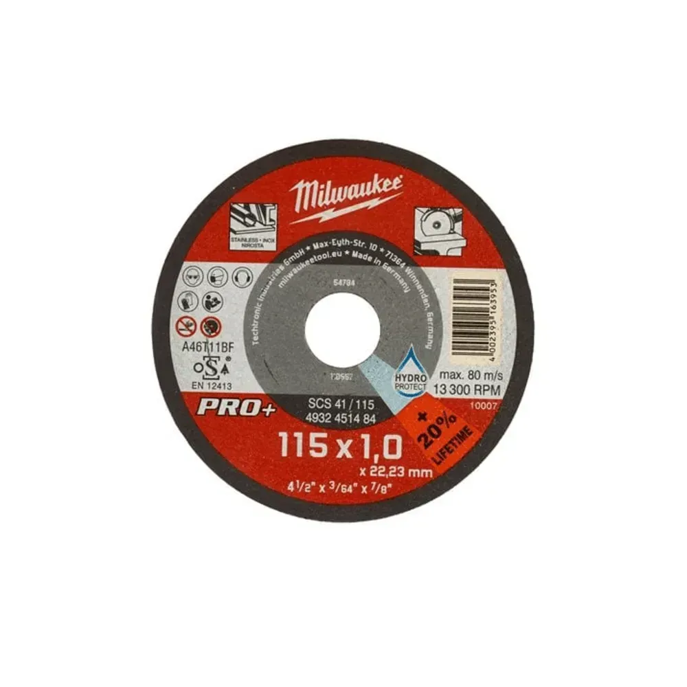 Milwaukee Pro+ SCS 115 x 1.0mm Steel Cutting Discs (10 pack)