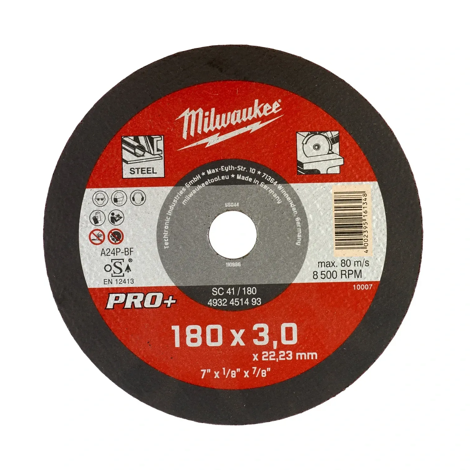 Milwaukee metal cutting disc SC 41 180 mm diameter